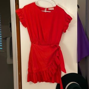 Red Wrap skirt dress